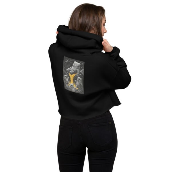 Cosmic Honey Bear Crop Hoodie | Women’s Trippy Streetwear - Image 2