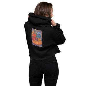 Psychedelic Honey Bear Crop Hoodie | Women’s Trippy Streetwear
