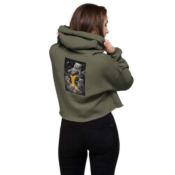 Cosmic Honey Bear Crop Hoodie | Women’s Trippy Streetwear - Image 5