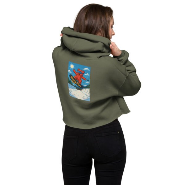 Trippy Bear Snowboard Crop Hoodie | Women’s Psychedelic Streetwear - Image 5