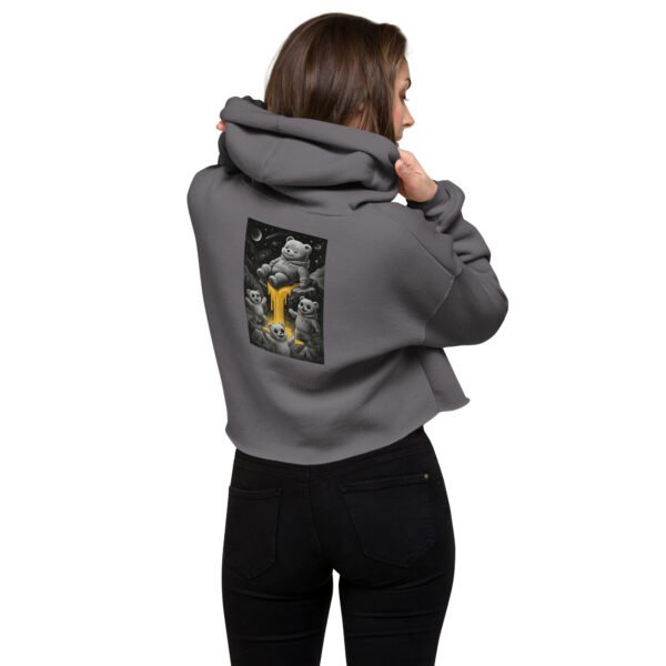 Cosmic Honey Bear Crop Hoodie | Women’s Trippy Streetwear - Image 8