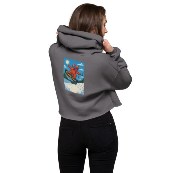 Trippy Bear Snowboard Crop Hoodie | Women’s Psychedelic Streetwear - Image 8